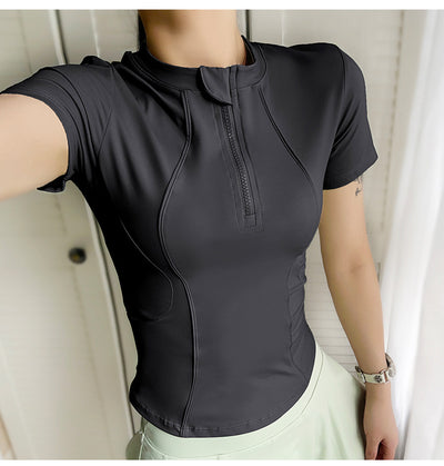 Playera Deportiva Mujer Nude Feel con Cierre - Ropa de Entrenamiento y Outdoor - Image 11