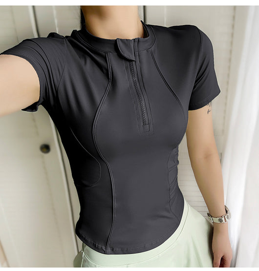 Playera Deportiva Mujer Nude Feel con Cierre - Ropa de Entrenamiento y Outdoor - Image 11