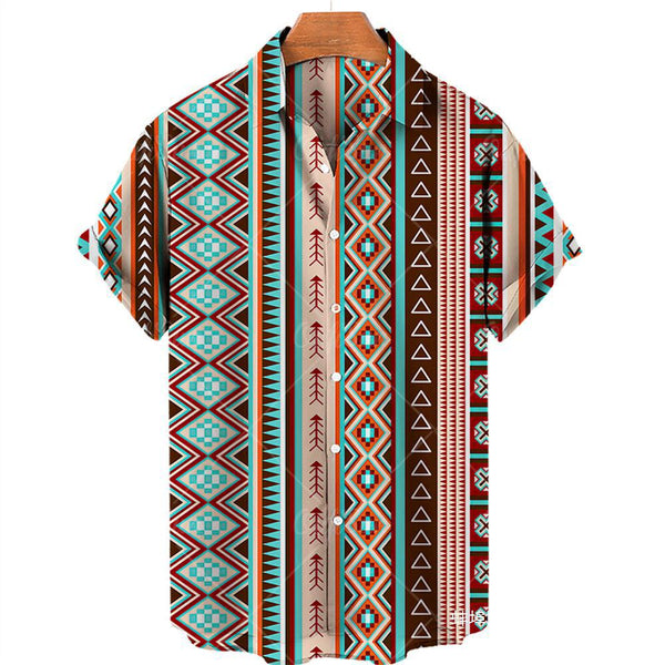 Camisa Vintage de Verano para Hombre Cuello V Talla 5XL