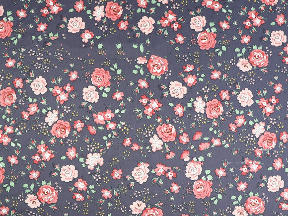 Tela de Algodón Twill Estampado Flores - Diseño Floral Delicado