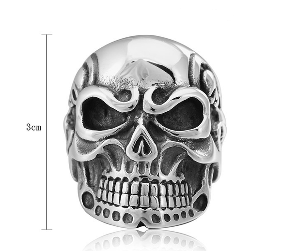 Anillo de Acero de Titanio para Hombre, Estilo Gótico Punk Rock