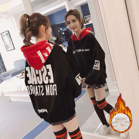 Chaqueta Hoodie Gruesa de Terciopelo para Mujer - Corte Holgado y Cómodo - Image 3