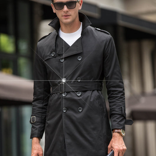Abrigo Trinchera Casual para Hombre Largo Medio - Image 8