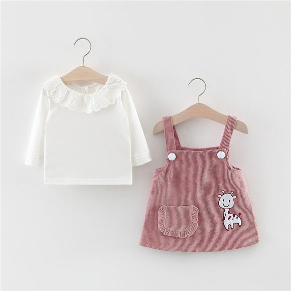 Conjunto de 2 Piezas: Vestido Elegante para Niña