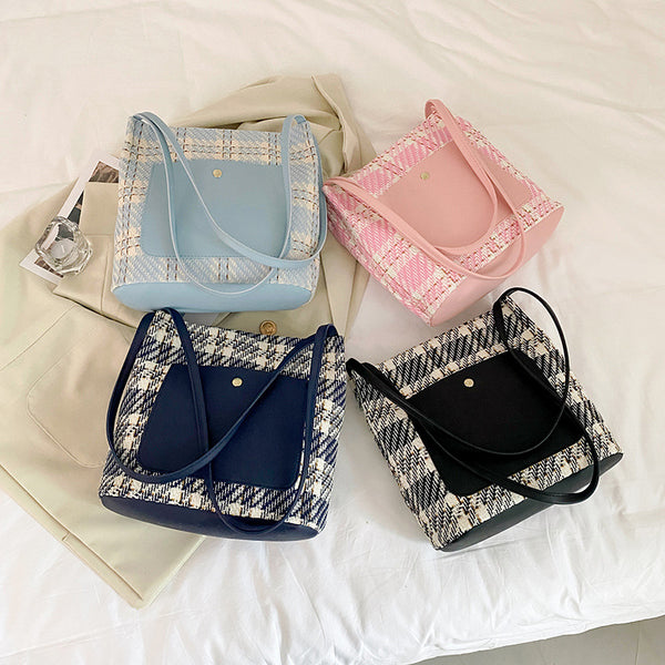 Bolsa Tote de Hombro Único con Diseño Bucket