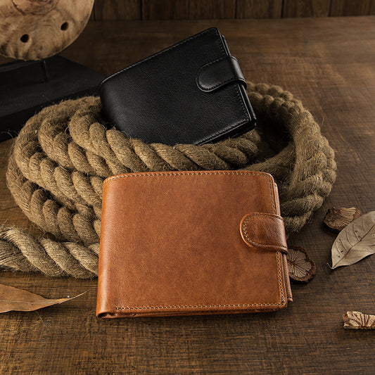 Billetera Compacta de Cuero para Hombre con Múltiples Compartimentos