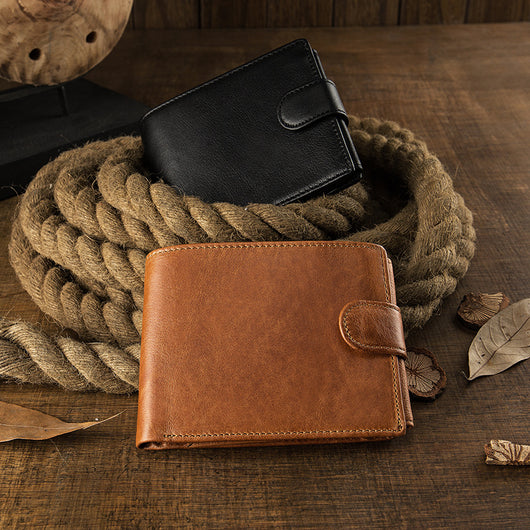 Billetera Compacta de Cuero para Hombre con Múltiples Compartimentos