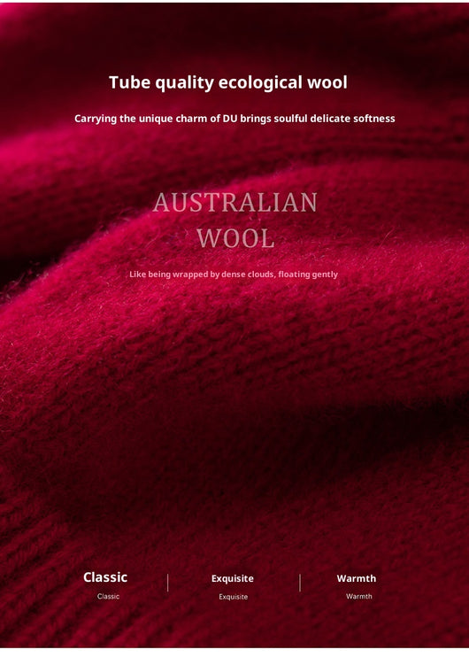 Guantes de Lana Merino Australiana sin Dedos con Flor Tejida y Cashmere - Image 15