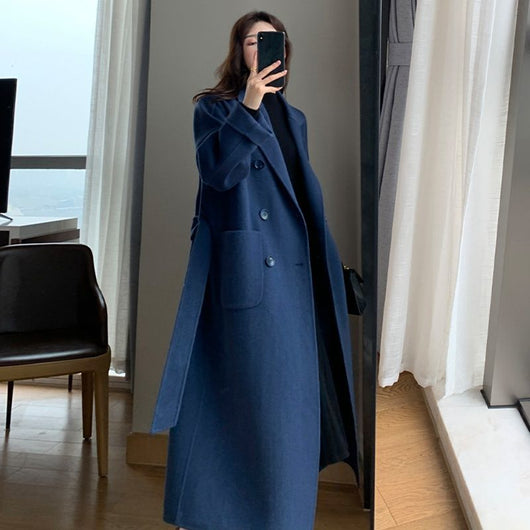Abrigo de Lana Estilo Western Talla Grande Largo Bajo la Rodilla - Image 7