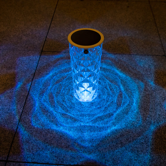 Lámpara Solar de Jardín con Cristal Multicolor Rosa - Luz LED Romántica - Image 11