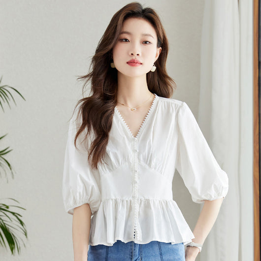 Blusa Fresca de Cuello en V para Mujer - Cómoda y Elegante - Image 6