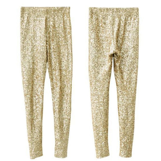 Leggins de Lentejuelas Doradas Talla Grande - Diseño Coreano Ajustado - Image 5