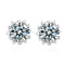 S925 Sterling Silver Simple Empty Snow Earrings Sterling Silver 0.5 Carat