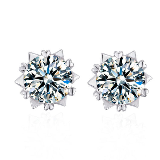 Aretes de Plata S925 Diseño Minimalista Copo de Nieve - Image 10