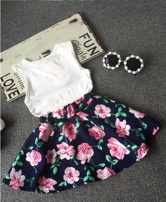 Conjunto de Falda y Chaleco Niña con Diseño LOVE