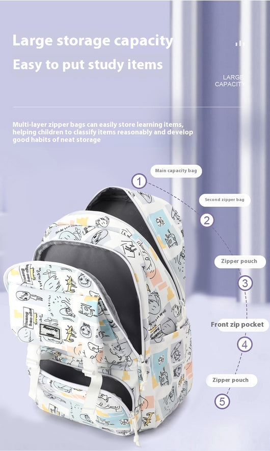 Mochila Escolar Impresa de Gran Capacidad para Estudiantes de Secundaria - Image 35
