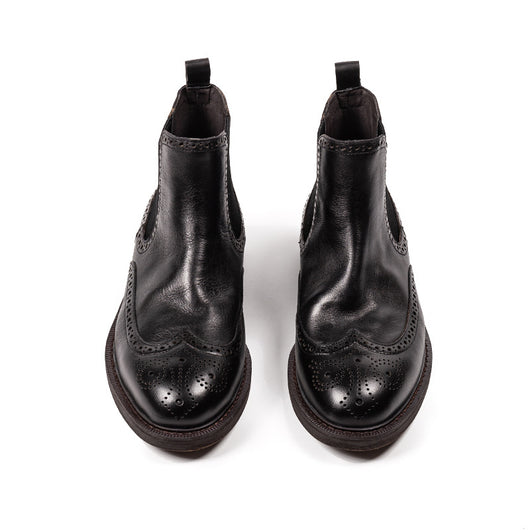 Botas Chelsea de Cuero Grabado con Detalles Brogue para Hombre - Image 2