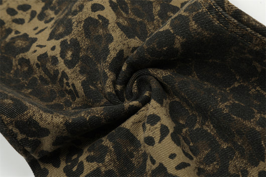 Pantalón Cargo Leopardo con Tirantes Ancho Pierna Suelta - Image 21