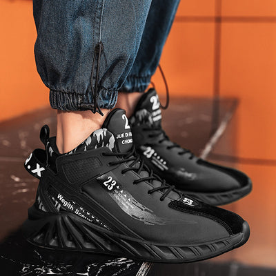 Tenis Plataforma Cuero Impermeables Mid-Top