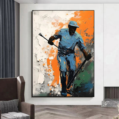 Cuadro Óleo Artesanal Hockey Sobre Hielo - Arte Decorativo para Habitación Infantil - Image 2