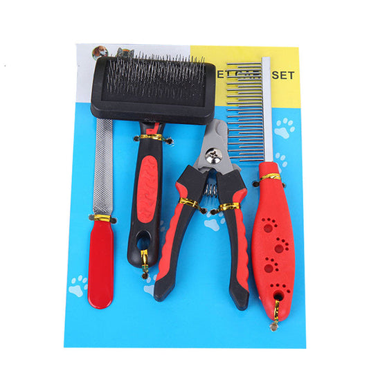 Kit Completo de Aseo Canino: Peine, Cepillo, Cortauñas y Lima - Image 2