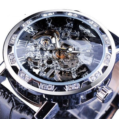 Reloj Mecánico Clásico con Cristales Brillantes y Diseño Hueco - Image 13