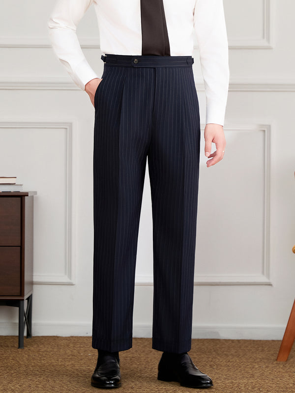 Pantalones Retro Napolitanos de Cintura Alta para Hombre