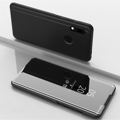 Funda Espejo de Cuero con Acabado Cromado para Teléfono