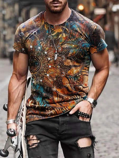 Playera Hombre Cuello Redondo Estampado Cruz Manga Corta Tendencia Urbana - Image 9