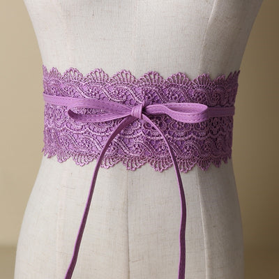 Cinturón de Encaje Ancho Negro para Mujer con Borlas - Decoración Elegante para Vestidos y Blusas - Image 5