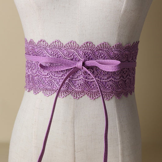 Cinturón de Encaje Ancho Negro para Mujer con Borlas - Decoración Elegante para Vestidos y Blusas - Image 5