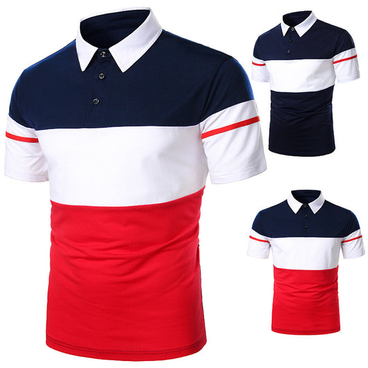 Playera Manga Corta para Hombre con Ribete Bicolor