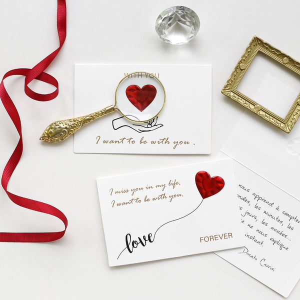Tarjeta de Felicitación Corazón Rojo - Te Amo Por Siempre con Sobres