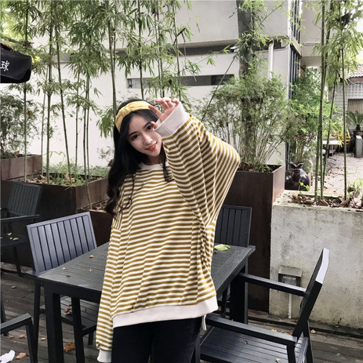 Camisa Oversized a Rayas de Manga Larga Suelta - Image 7