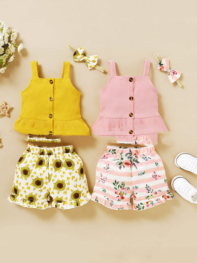 Conjunto Infantil de Algodón con Tirantes Estampados - Estilo Europeo