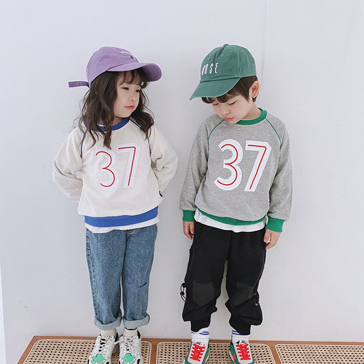 Suéter Infantil Otoño con Cuello Redondo y Diseño de Letras - Unisex Coreano - Image 2