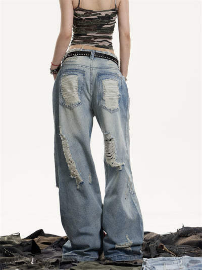 Jeans Vintage Rotos Cintura Alta Mujer Efecto Desgastado - Image 17