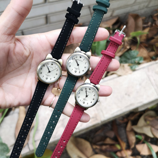 Reloj de Moda Gatito Bronce con Números para Estudiantes - Image 12