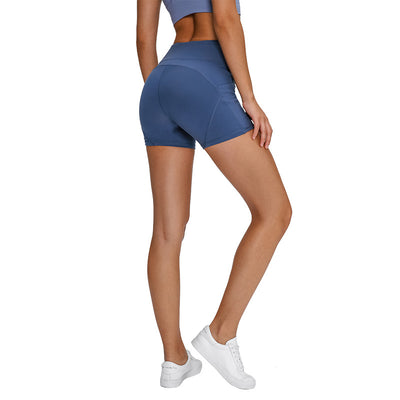 Shorts Deportivos Antitranspiración de Cintura Alta para Mujer con Bolsillos Laterales - Image 3