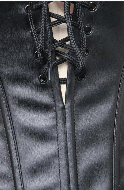 Corset de Cuero Sintético con Detalles Calados - Image 10