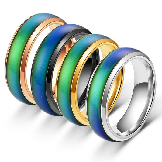 Anillo Termocromático de Acero Inoxidable - Cambia de Color con tu Estado de Ánimo