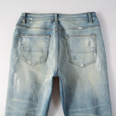 Pantalones Vaqueros Rotos con Diseño Vintage para Hombre - Image 13