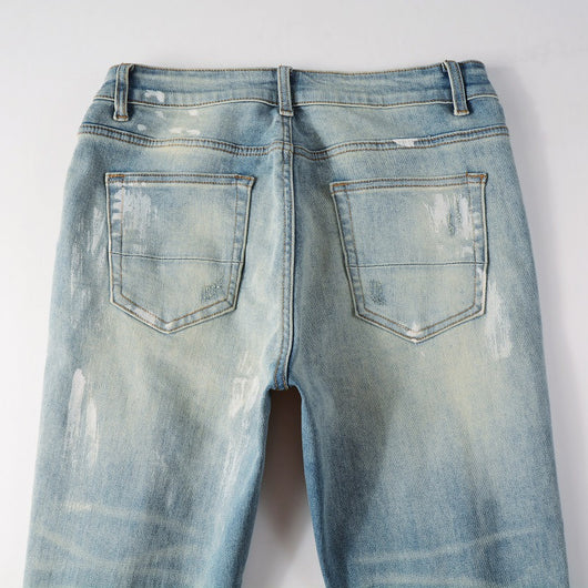 Pantalones Vaqueros Rotos con Diseño Vintage para Hombre - Image 13