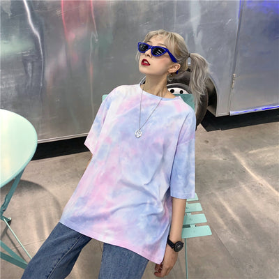 Camiseta Tie Dye Suelta de Manga Corta - Image 10