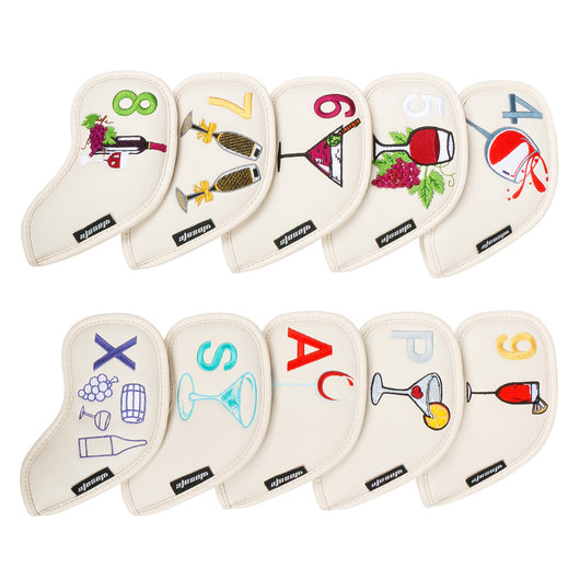 Funda Protectora Premium para Hierros de Golf con Diseño Patrón Vino - Image 26