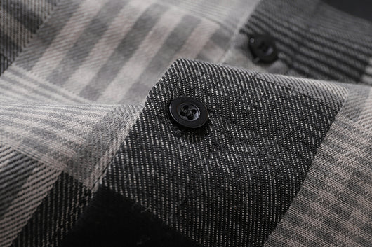 Camisa Retro a Cuadros Suelta de Manga Larga para Hombre - Image 18