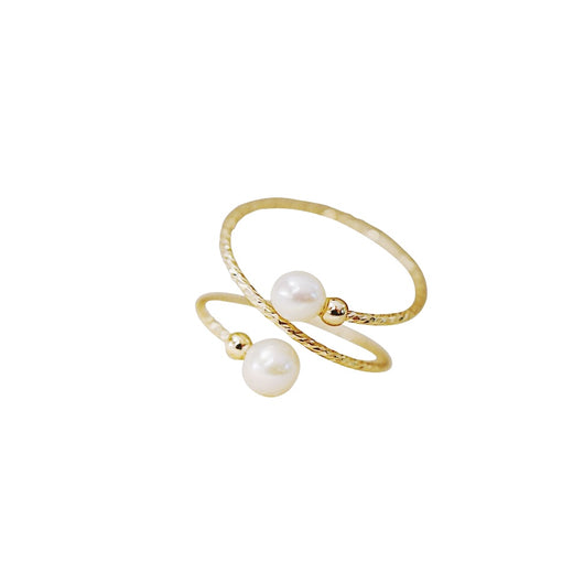 Anillo de Perla de Agua Dulce en Oro 14K Hada Delicada