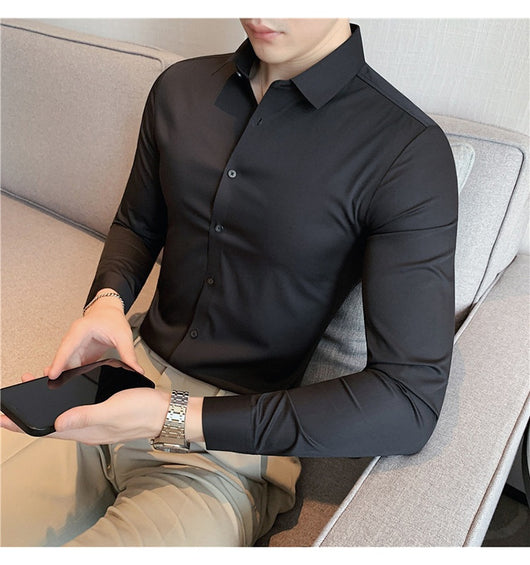 Camisa Casual de Punto Sin Planchado con Caída Perfecta - Image 23
