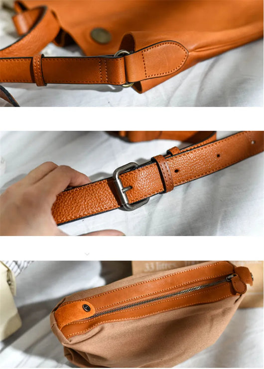 Bolsa Mensajera de Cuero Retro para Literatura y Arte - Image 13