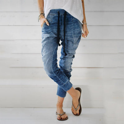 Pantalones Harem Denim con Cordones - Image 4